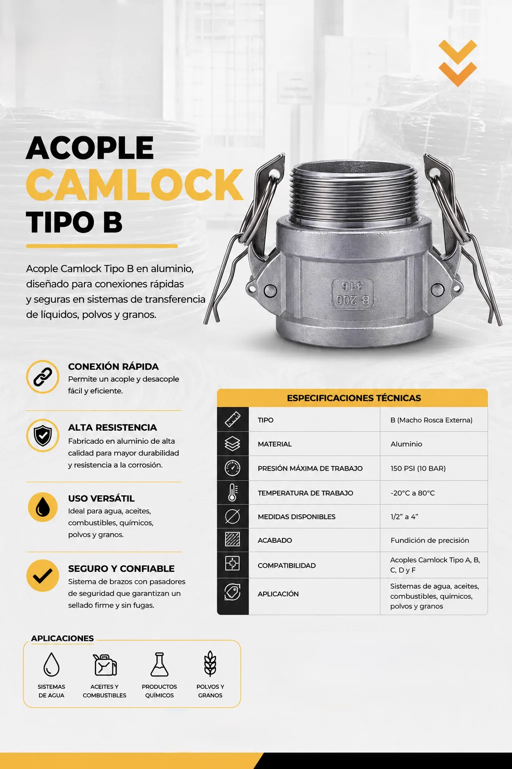Datasheet — Camlock Coupling Type B