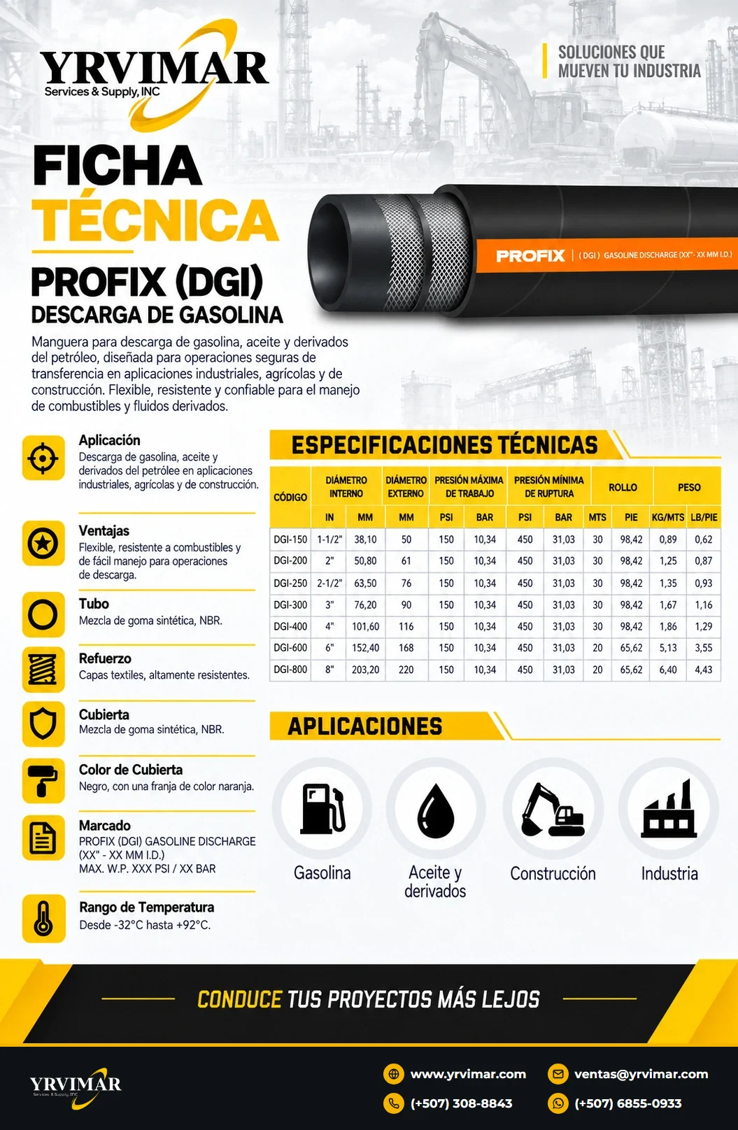 Datasheet — Gasoline Discharge Hose (DGI)