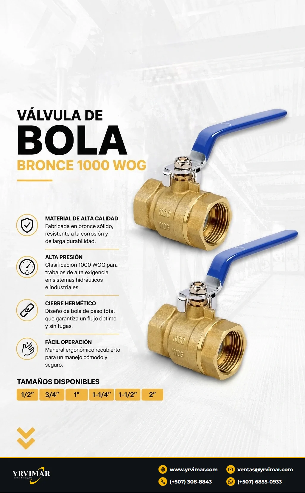 Datasheet — Brass Ball Valve 1000 WOG